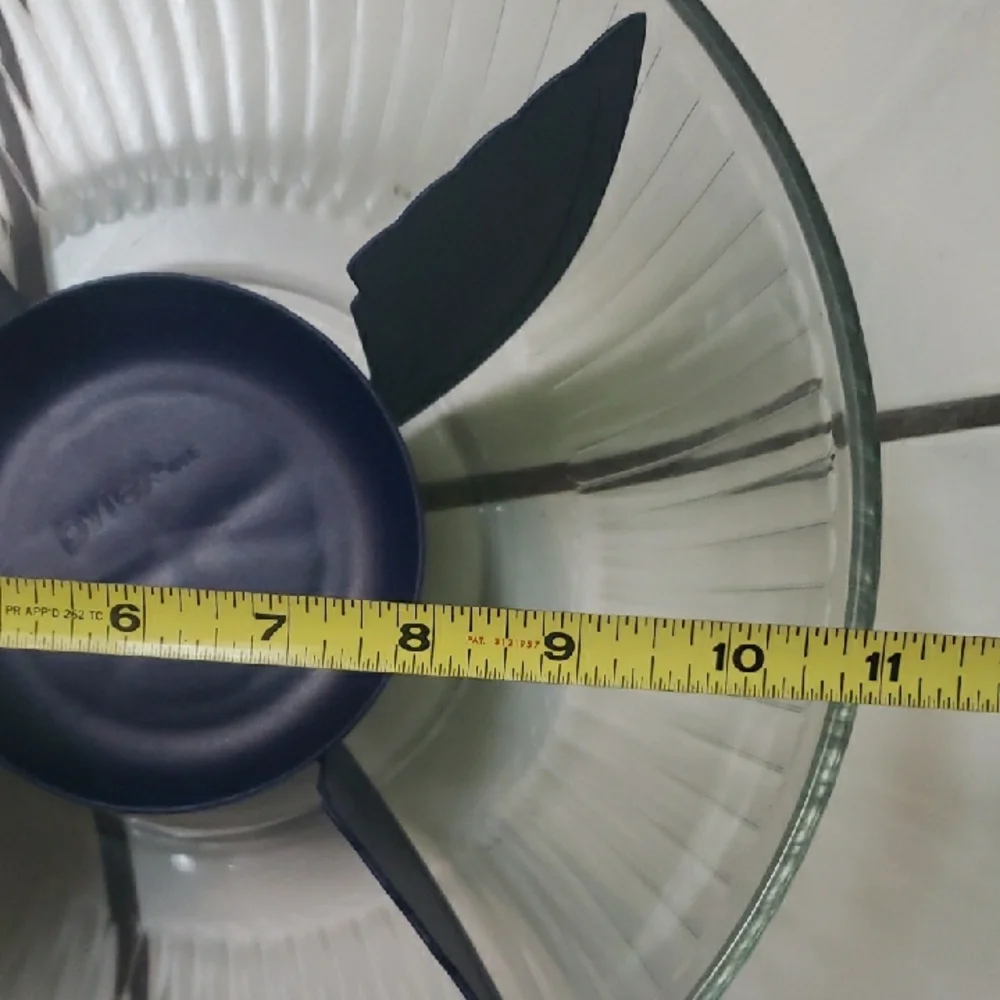 Vintage "Pyrex" mixing/serving bowl, divider, dark blue lids set - Picture 6 of 7